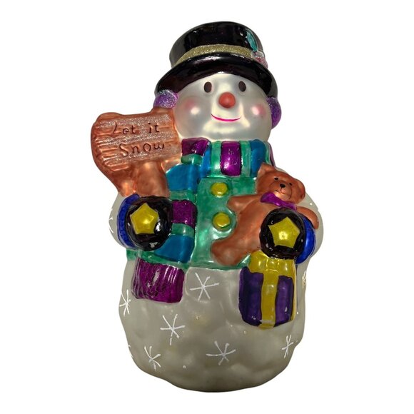 Vintage Carlton Cards Ceramic Snowman Figurine – 14” Tall - Picture 1 of 9